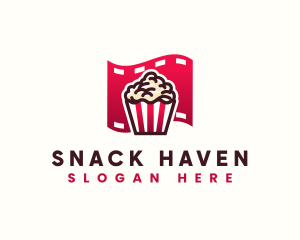 Popcorn Film Strip Media logo design