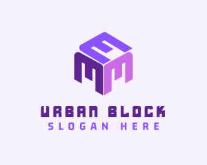 Block - Modern Tech Cube logo design