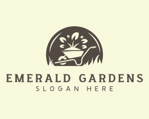 Garden Landscaping Wheelbarrow logo design