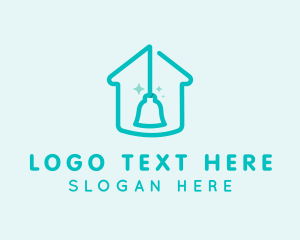 House Sitter - Clean Housekeeping Broom logo design