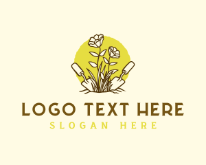 Shovel - Trowel Flower Gardening logo design