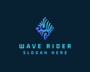 Water Wave Technology  logo design