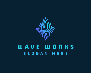 Water Wave Technology  logo design