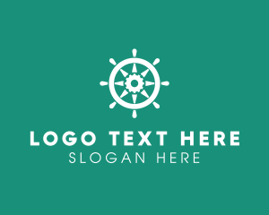 Steering Wheel - Boat Gear Helm logo design