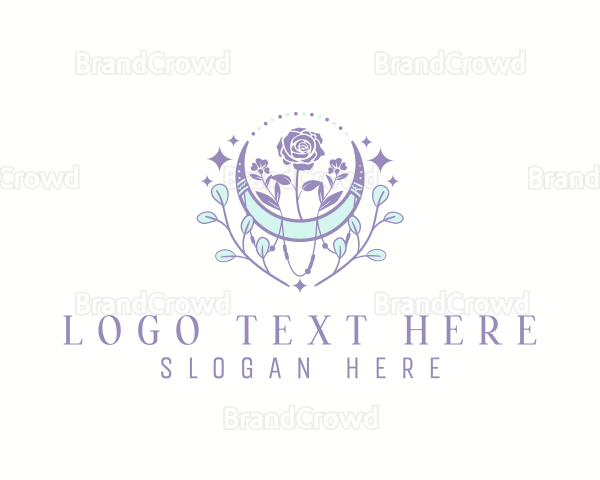 Bohemian Floral Moon Logo