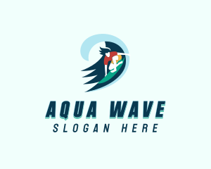 Ocean Wave Surfer logo design