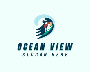 Ocean Wave Surfer logo design