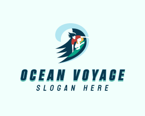 Ocean Wave Surfer logo design