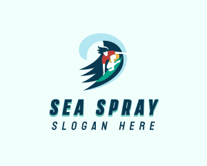 Ocean Wave Surfer logo design