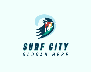 Ocean Wave Surfer logo design