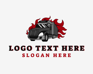 Trailer - Flame Cargo Truck logo design