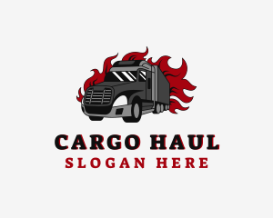 Flame Cargo Truck logo design