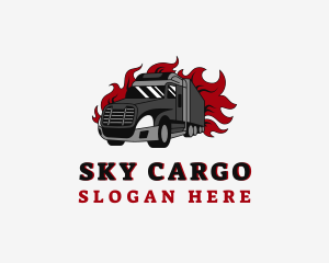 Flame Cargo Truck logo design