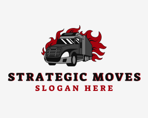 Flame Cargo Truck logo design