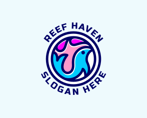 Reef - Whale Aquarium Wildlife logo design