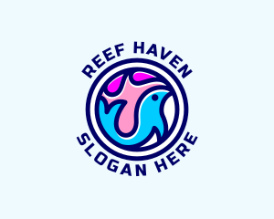 Whale Aquarium Wildlife  logo design