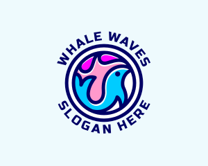 Whale Aquarium Wildlife  logo design