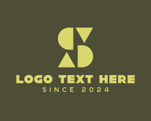 Negative Space - Geometric Shape Letter S logo design