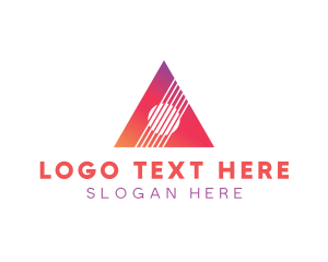 Polygon - Gradient Guitar Triangle logo design