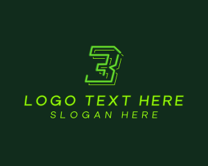 Youtube Channel - Neon Retro Gaming Number 3 logo design