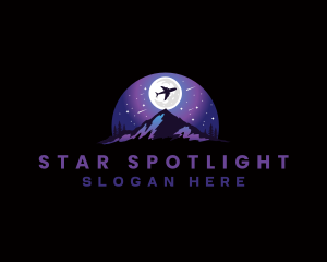 Plane Travel Night  logo design