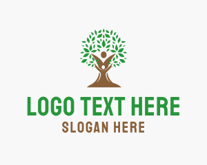 Growth - Parent Child Tree logo design