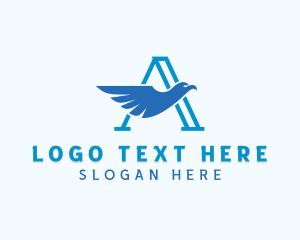 Airline - Bird Eagle Wings Letter A logo design