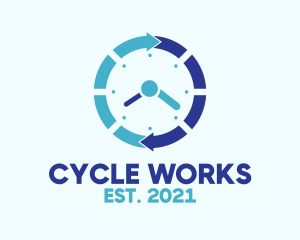 Cycle - Blue Cycle Watch logo design
