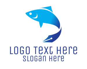 Writing - Fish Pen Academic logo design