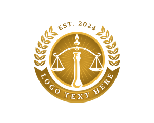 Discipline - Justice Law Scale logo design