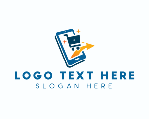 Smart Phone - Online Shopping Cart logo design