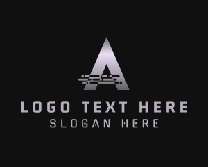 Geometric - Digital Data Letter A logo design