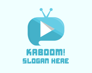 Youtube - Blue Video Player logo design