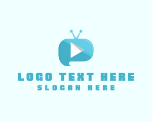 Youtube Channel - Blue Video Player logo design