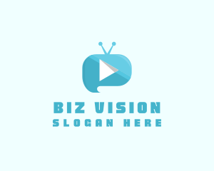 Blue Video Player logo design