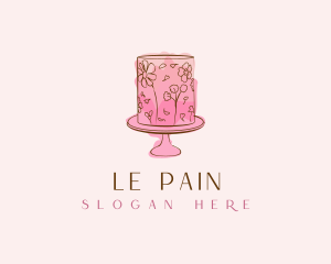 Boulangerie - Floral Cake Bake logo design