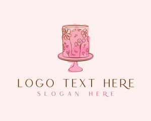 Bake - Floral Cake Bake logo design