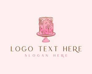 Bake - Floral Cake Bake logo design