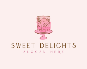 Floral Cake Bake logo design