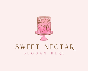 Floral Cake Bake logo design