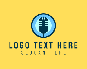 Podcast - Multimedia Broadcast Microphone logo design