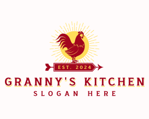 Chicken Rooster Arrow logo design