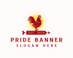 Chicken Rooster Arrow logo design