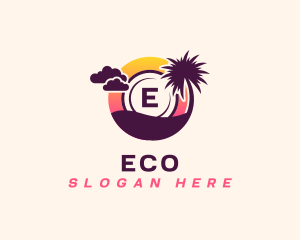 Ocean - Tropical Beach Island logo design