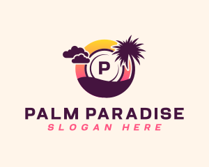 Tropical Beach Island logo design