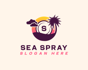 Tropical Beach Island logo design