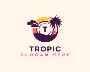 Tropical Beach Island logo design