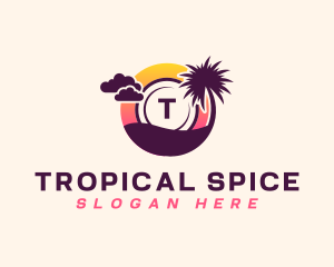 Tropical Beach Island logo design