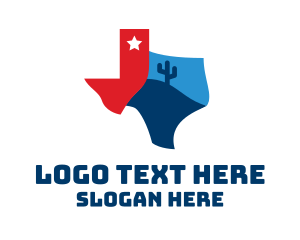 State - Texas Desert Map logo design