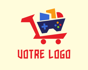Controller - Geometric Cart Gaming logo design